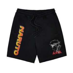 Naruto Applique Kanji Shorts Black Men's Size X-Large XL